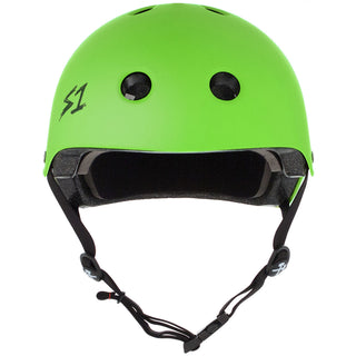 S-One Skateboard Helmet Lifer Bright Green Matte + 2 Sizing Liners