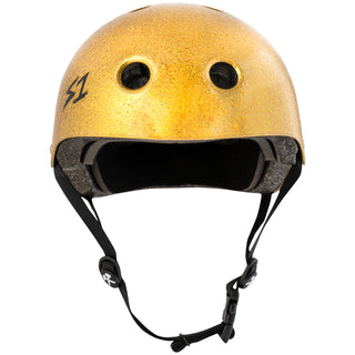 S-One Skateboard Helmet Lifer Gold Gloss Glitter + 2 Sizing Liners