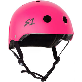 S-One Skateboard Helmet Lifer Hot Pink Gloss Size XL + 2 Sizing Liners