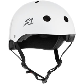 S-One Skateboard Helmet Mega Lifer White Gloss + 2 Sizing Liners