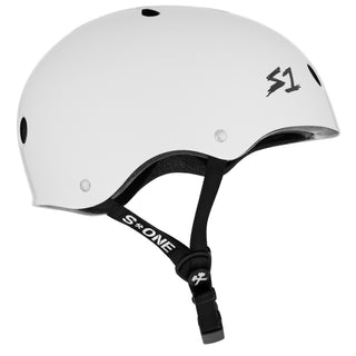 S-One Skateboard Helmet Mega Lifer White Gloss + 2 Sizing Liners
