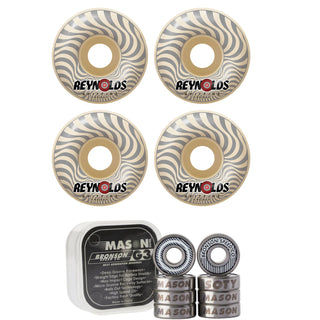 Spitfire Skateboard Wheels 52mm 93A Reynolds Formula 4 Classics with Bronson Pro G3 Bearings