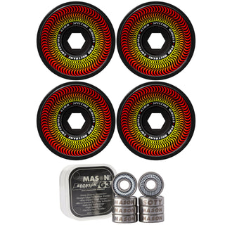 Spitfire Skateboard Wheels 80HD Superwides 62mm Black with Bronson Pro G3 Bearings