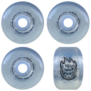 Spitfire x Grimple Stix Skateboard Wheels Sapphire Grimple Dust 56mm Clear W/ Silver Glitter 56mm
