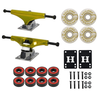 Core Hollow Skateboard Trucks 7.75" + 53mm Spitfire Burners Wheels, Abec 5 Bearings