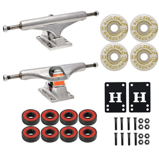 Independent Skateboard Trucks 144 Mid + 53mm Spitfire Burners Wheels, Abec 5 Bearings