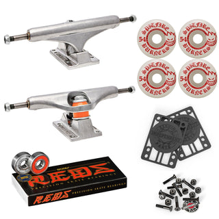 Independent Skateboard Trucks 139 Mid + 54mm Spitfire Burners Wheels, Bones Bearings
