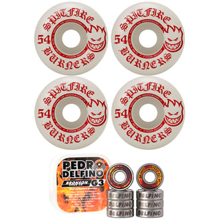 Spitfire Skateboard Wheels 54mm Burners with Bronson Pro G3 Bearings