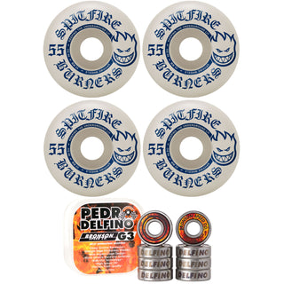 Spitfire Skateboard Wheels 55mm Burners with Bronson Pro G3 Bearings