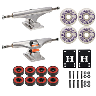 Independent Skateboard Trucks 139 Mid + 56mm Spitfire Burners Wheels, Abec 5 Bearings