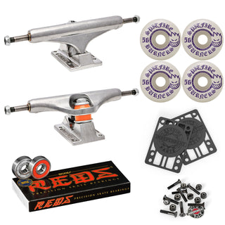 Independent Skateboard Trucks 139 Mid + 56mm Spitfire Burners Wheels, Bones Bearings