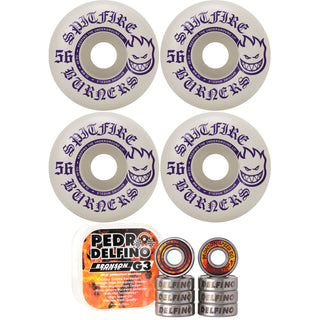 Spitfire Skateboard Wheels 56mm Burners with Bronson Pro G3 Bearings
