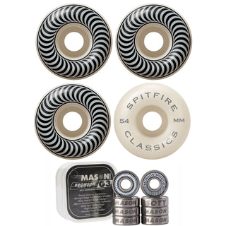 Spitfire Skateboard Wheels 54mm Classics with Bronson Pro G3 Bearings