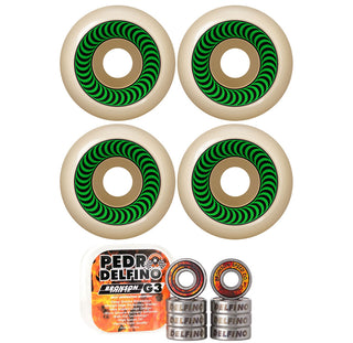 Spitfire Skateboard Wheels 52mm 99A F4 OG Classics with Bronson Pro G3 Bearings