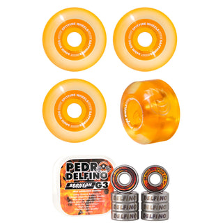 Spitfire Skateboard Wheels 54mm Orange Radial 90A Sapphires with Bronson Pro G3 Bearings