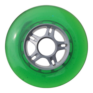 Plastic Hub Scooter Wheel Silver/Green 5 Spoke Hub 100mm