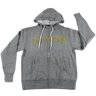 Globe Zip Hoodie Reaping Charcoal Heather/Gold
