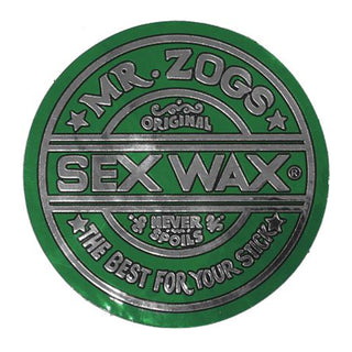 Mr. Zoggs SEX WAX STICKER 3" CIRCULAR METALLIC GREEN
