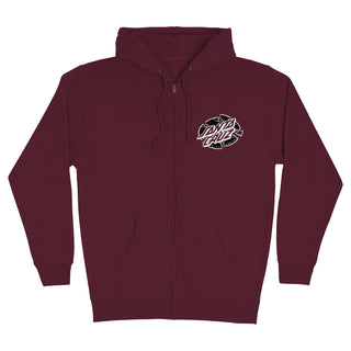 Santa Cruz Skateboards Hoody Grabke Exploding Dot Zip Maroon