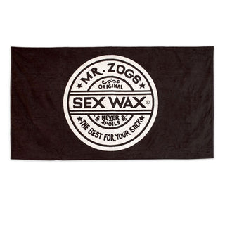 Mr Zogs Sex Wax Jacquard Knit Prewashed Beach Towel 38" x 70" - Black