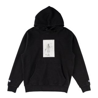 Welcome x Batman Skateboard Sweatshirt Devil Horns Pigment-Dye Hoodie Black