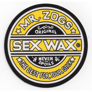 Mr. Zoggs SEX WAX STICKER 3" CIRCULAR YELLOW