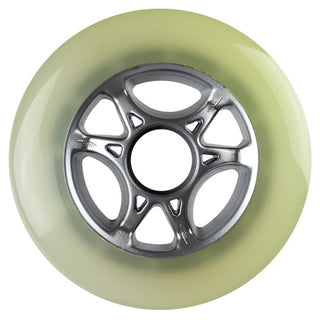 Plastic Hub Scooter Wheel Silver/Cloudy 6 Spoke Hub 100mm
