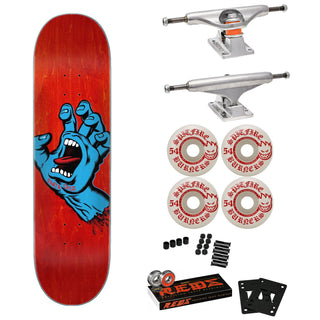 Santa Cruz Skateboard Complete Screaming Hand 8.0" Spitfire, Independent, Bones Reds