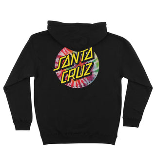 Santa Cruz Skateboards Hoody Tie Dye Dot Chest Pullover Black