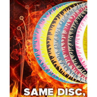 Discraft Disc Golf FuZed Line Scorch with Flame Pattern Distance Driver 11/6/-2/2 Blue with Black Flame/Green 173-174g