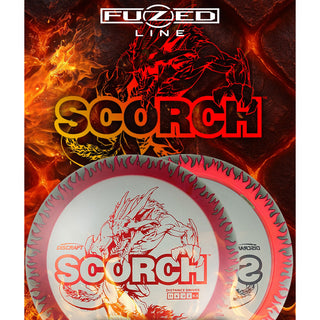 Discraft Disc Golf FuZed Line Scorch with Flame Pattern Distance Driver 11/6/-2/2 Pink with Pink Flame/Magenta Hexagons 173-174g