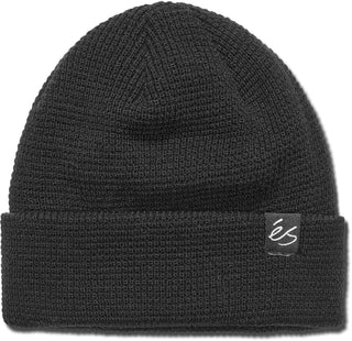 eS Beanie Script Waffle Knit Black