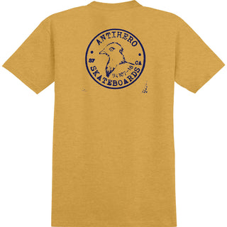 Anti Hero Skateboards Shirt Postal Heather Mustard/Navy