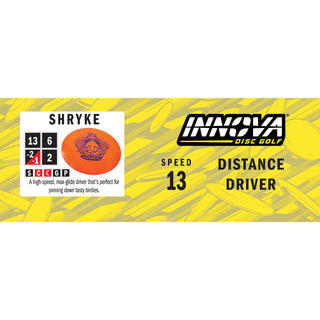 Innova Disc Golf Proto Glow Champion Shryke Distance Driver 13/6/-2/2 Glow/Navy Shatter 173 grams