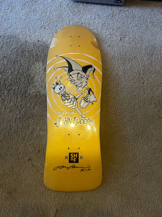 Madrid Skateboard Deck John Lucero Skateboarding Hall of Fame Signed 10" x 30"