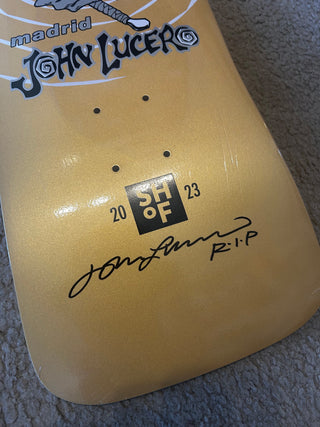 Madrid Skateboard Deck John Lucero Skateboarding Hall of Fame Signed 10" x 30"