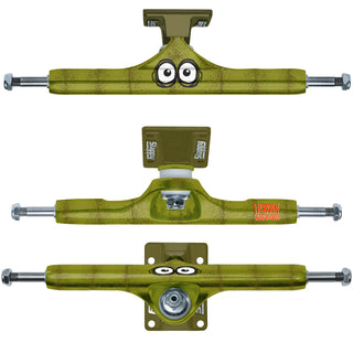 Slappy X Heroin Skateboard Trucks ST1 Hollow Pickle Green 9.5" (Pair)