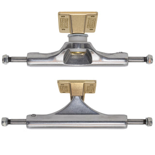 Slappy Skateboard Trucks Inverted Hollow Lights Ultra Low Kingpin 8.5" Polished/Gold/Gold