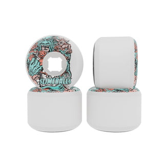 Slime Balls Skateboard Wheels 56mm Rob Roskopp Five Reissue Full Combo 97A White