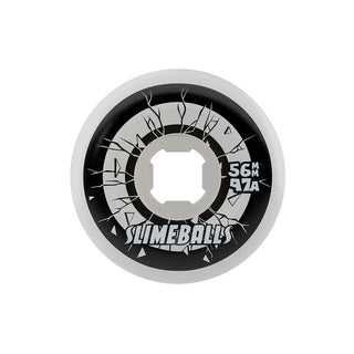 Slime Balls Skateboard Wheels 56mm Rob Roskopp Five Reissue Full Combo 97A White