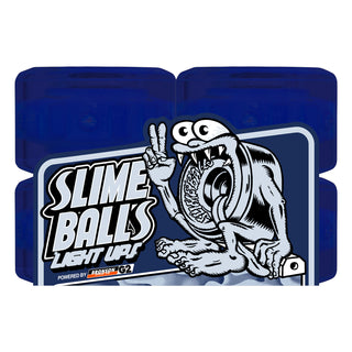 Slime Balls Skateboard Wheels 66mm Ice Light Ups OG Slime 78A Blue w/ Bronson Bearings