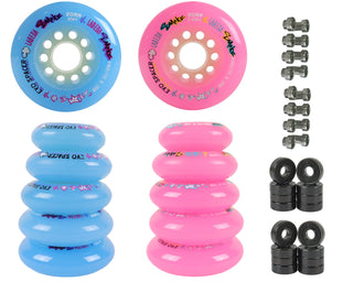 Labeda Smoke Evo Roller Hockey Wheels - 8-Pack with Evo Spacers and Hybrid Ceramic Bearings