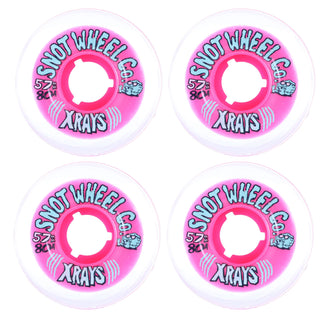 Snot Wheel Co. Skateboard Wheels 57mm X-Rays 80A Clear Pink