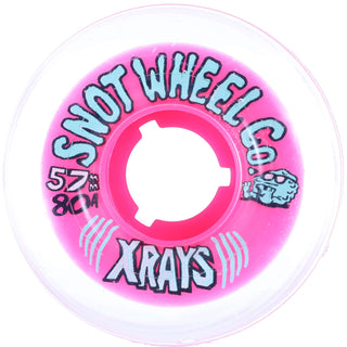 Snot Wheel Co. Skateboard Wheels 57mm X-Rays 80A Clear Pink