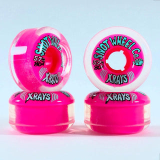 Snot Wheel Co. Skateboard Wheels 57mm X-Rays 80A Clear Pink