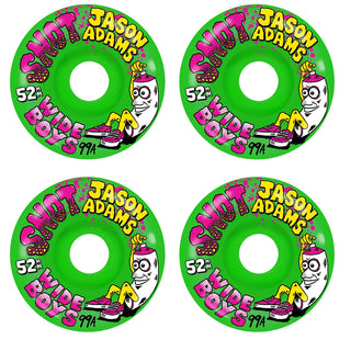 Snot Wheel Co. Skateboard Wheels 52mm Jason Adams Wide Boys 99A Green