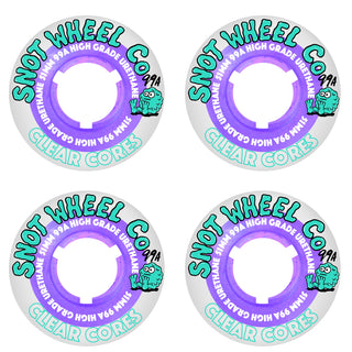Snot Wheel Co. Skateboard Wheels 51mm Clear Cores 99A Purple/Natural