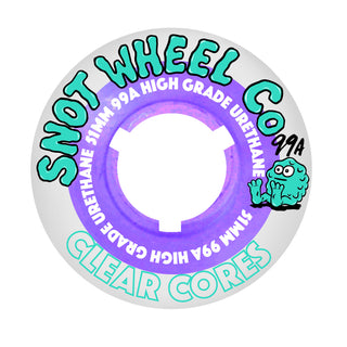 Snot Wheel Co. Skateboard Wheels 51mm Clear Cores 99A Purple/Natural