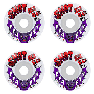 Snot Skateboard Wheels 54mm Franky Villani Conical 99A White