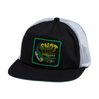 Snot Wheel Co. Hat Gator Patch Trucker Snapack Black/White